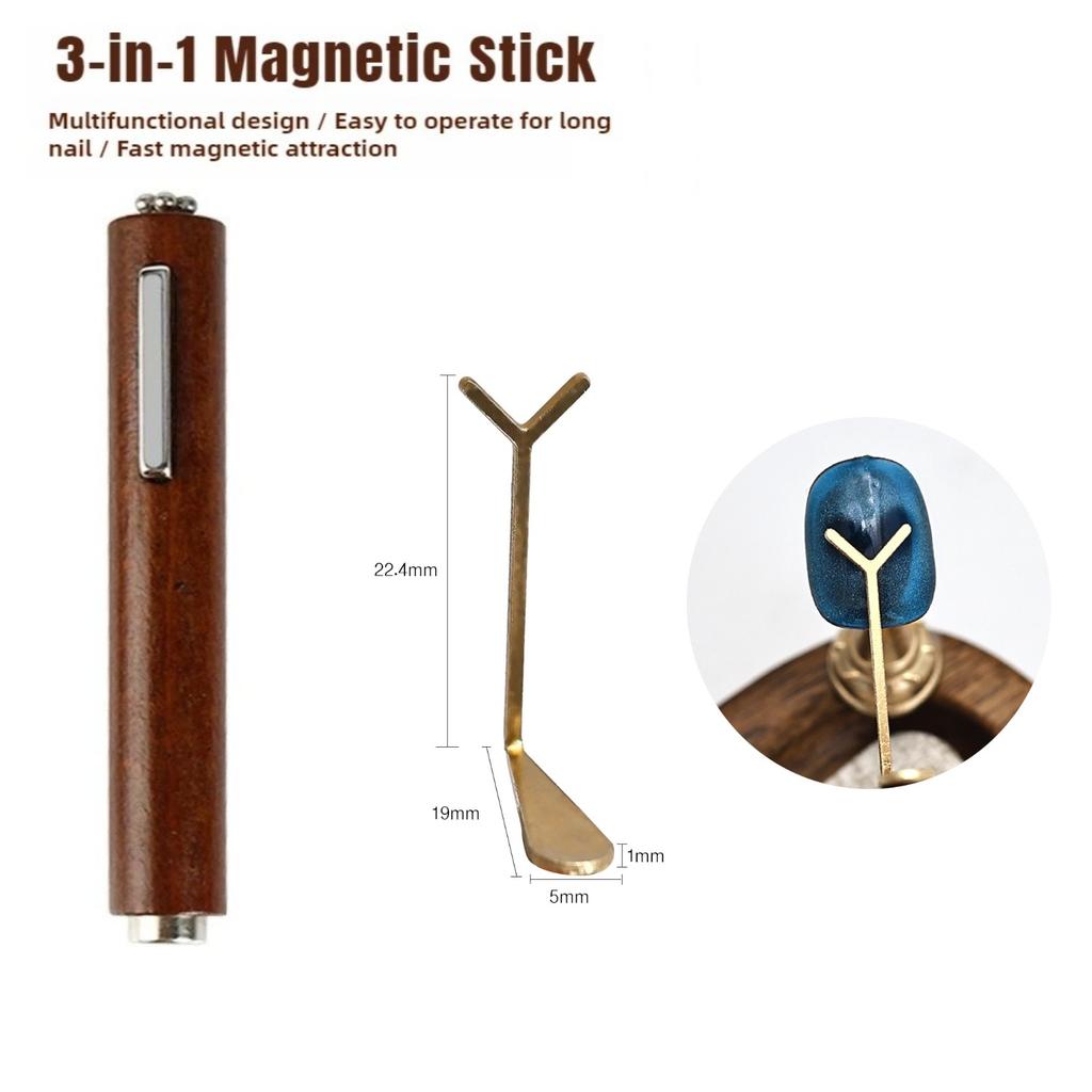 3-in-1 Multifunctional Nail Art Magnetic Stick Y-shape Iron Kit Cat Eye Gel Strong Magnet Nail Polish Line Effect Manicure Tools