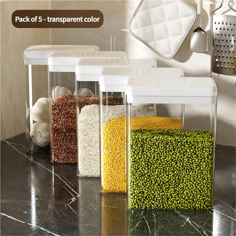 Transparent Plastic Kitchen Storage Jar Sealed Moisture Proof Insect Proof for Grain Snack Dried Fruit - Food Storage Container