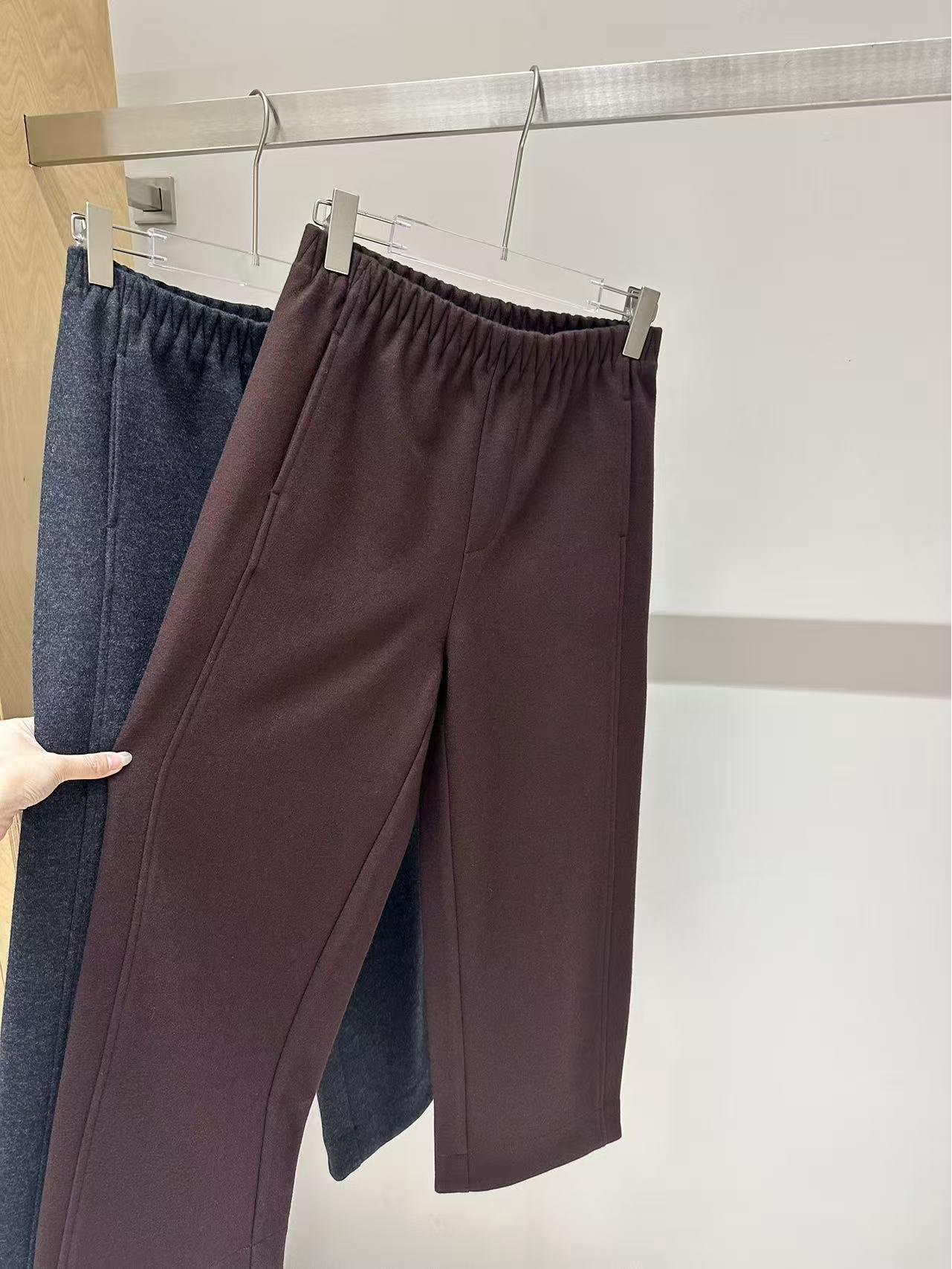 2025 New Style Women s European Wool Elastic Waist Loose Casual Cropped Pants L
