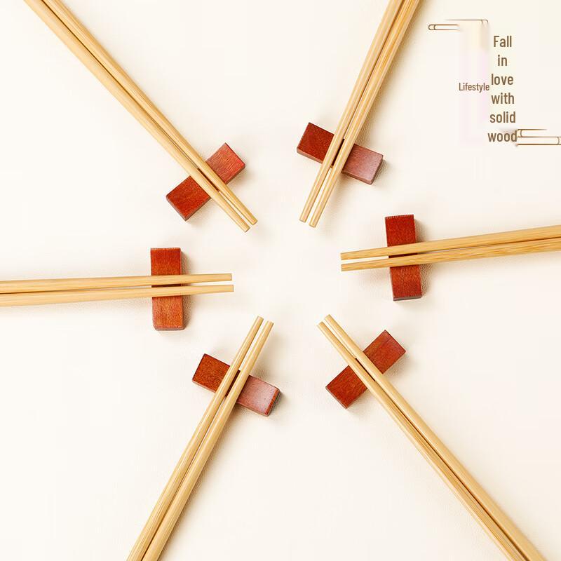 Nanmu Wooden Chopstick Rests - 10-Piece Set