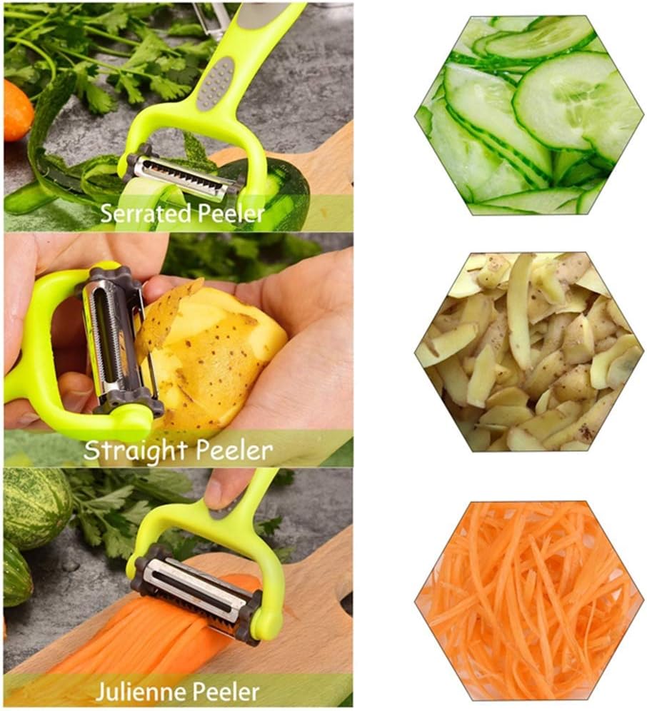 3-in-1 Peeler for Kitchen Multifunction Peelers Julienne Peeler+Serrated Peeler Peeler Vegetable Peeler Carrot Potato