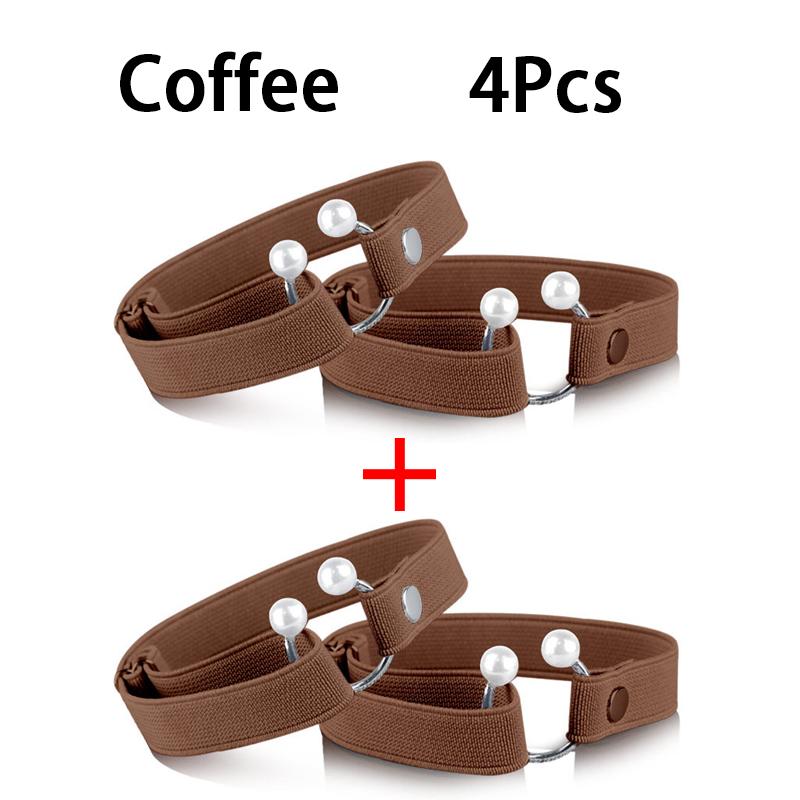 2 Pezzi/4 Pezzi Cinghie per Scarpe con Tacco Alto per Donne - Lacci Elastici Fissati Fibbia a Perla a Forma di U Decorazione per Scarpe Lacci