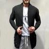 Autumn-Winter Men's Mid-length Loose Knit Cardigan - European & American Muscular Style Sweater
