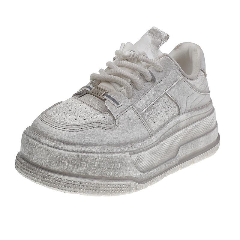 Little White Shoes Women's New Spring Thick-soled Velvet Warm Fluffy Old, Not Tired Feet Dirty Shoes