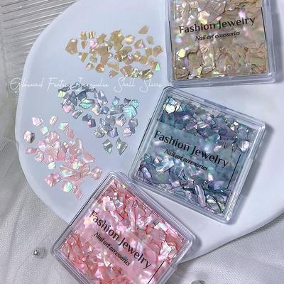 Nail Art Symphony Feuille de Coquillage d'Ormeau Finement Poli Taille Moyenne Couleur Ultra Mince Aurora Symphony Coquillage Naturel Paillettes Décoration
