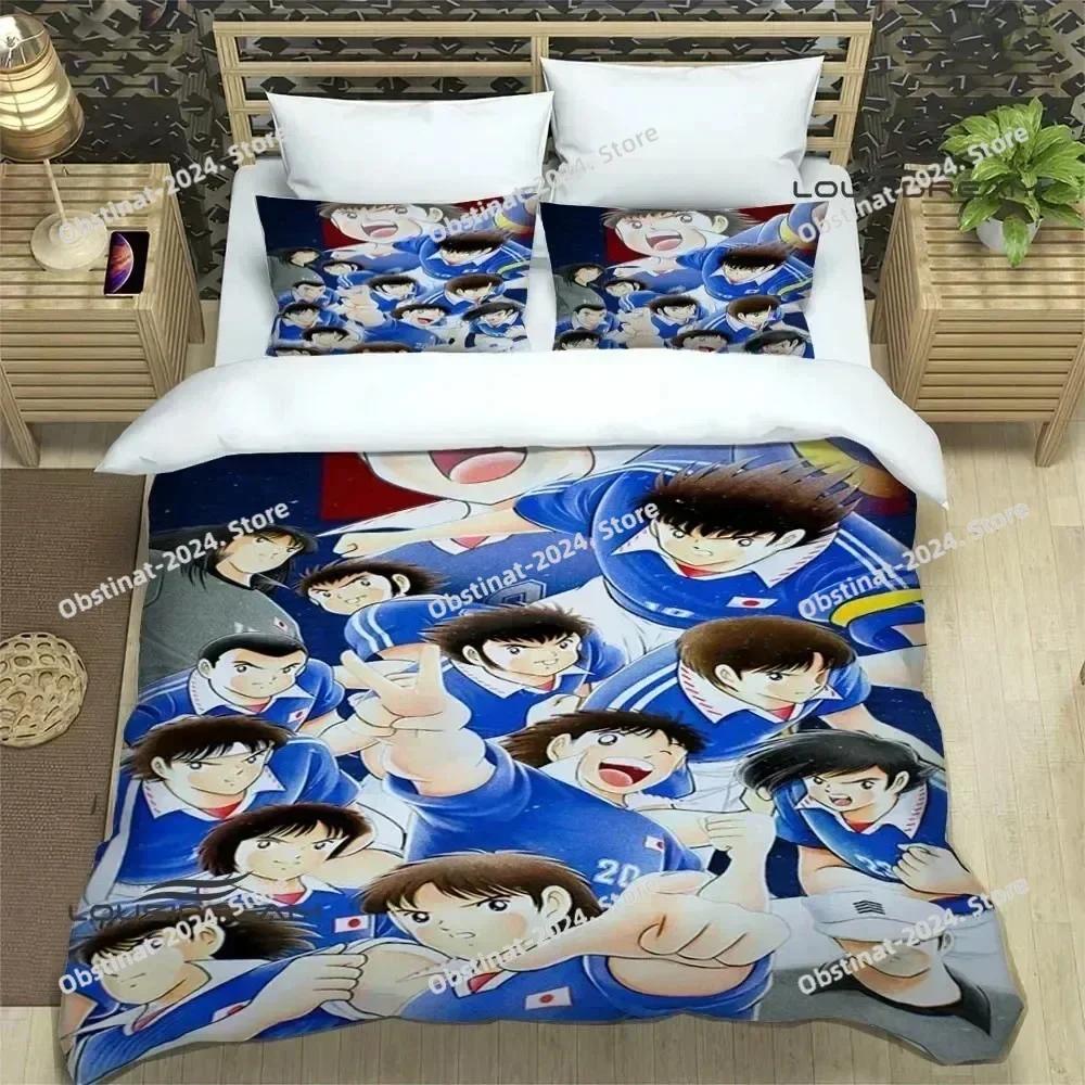 Captain Tsubasa Cartoon Printed Bed Set Duvet Cover Pillowcase Bedding Set Bed Linen Sheet Quilt Cover Full Luxury Birthday Gift