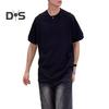 Men Shirt Round Neck Buttons Half Placket Short Sleeve Loose Fit Tops Waffle Texture Casual Tee Shirt Home Gym Streetwear