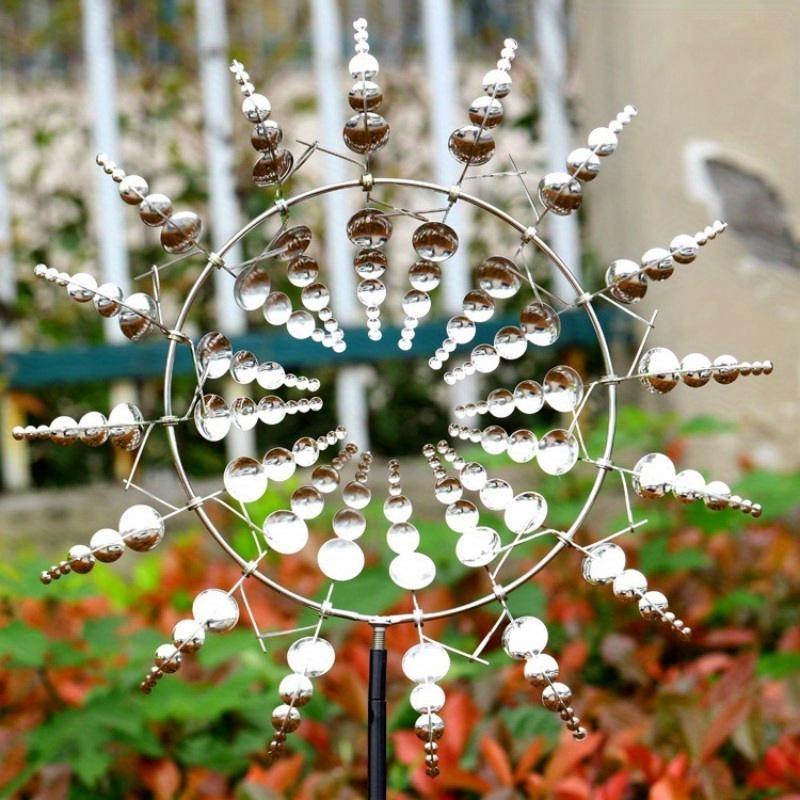 Outdoor Rotating Metal Windmill Sculpture Personalized Irregular Craft Decoration Wind Solar Spinners Yard Garden Decor