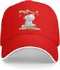 Cute Hippo On Swing Cartoon Baseball Cap Adjustable Polyester Outdoor Golf Hat for Unisex Adults