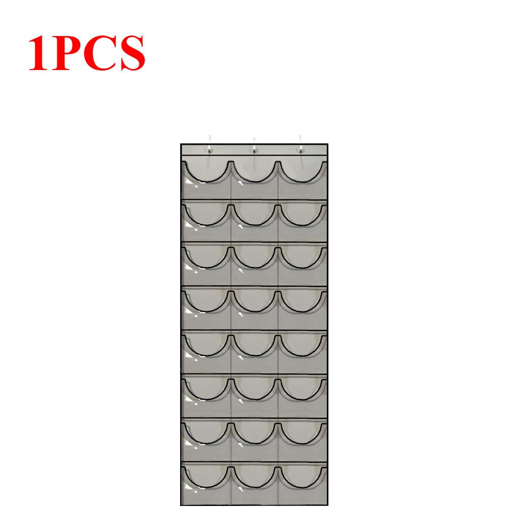 Baseball Hat Rack Hanging Over The Door Cap Storage Organizer with 24 Clear Pockets to Protect Hat Complete with Over Door Hooks