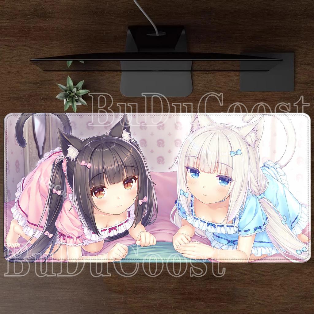 Nekopara Gaming Mousepad Speed HD Printing Anime Girl Desk Mat PC Office Accessories Keyboard Esports Nonslip Base XXL Mouse Pad