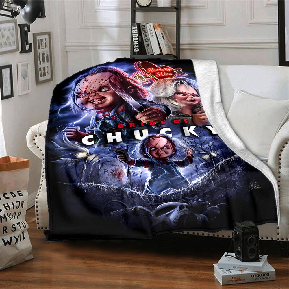 1pc Blanket - CHUCKY Print Design,Lightweight Blanket for Sofa,Bed- Soft &Warm,Gift for All Seasons