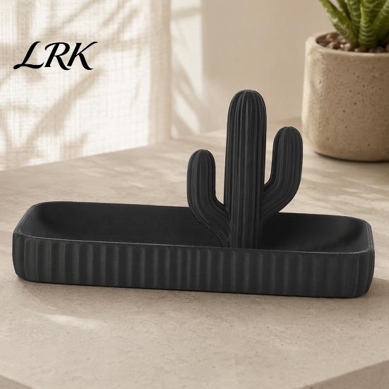 Soft Decoration Tray 3D Printed Cactus Jewelry Tray, Ring Dish, Entryway Table Trays, Decorative Trinket Mechanical Balance Organizer for Rings