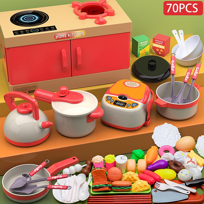 Children's Kitchen Toy Set Simulated Kitchen Cutting Music Simulated Fruit Cutting Cooking Toy Cooking Accessories Cooking Set