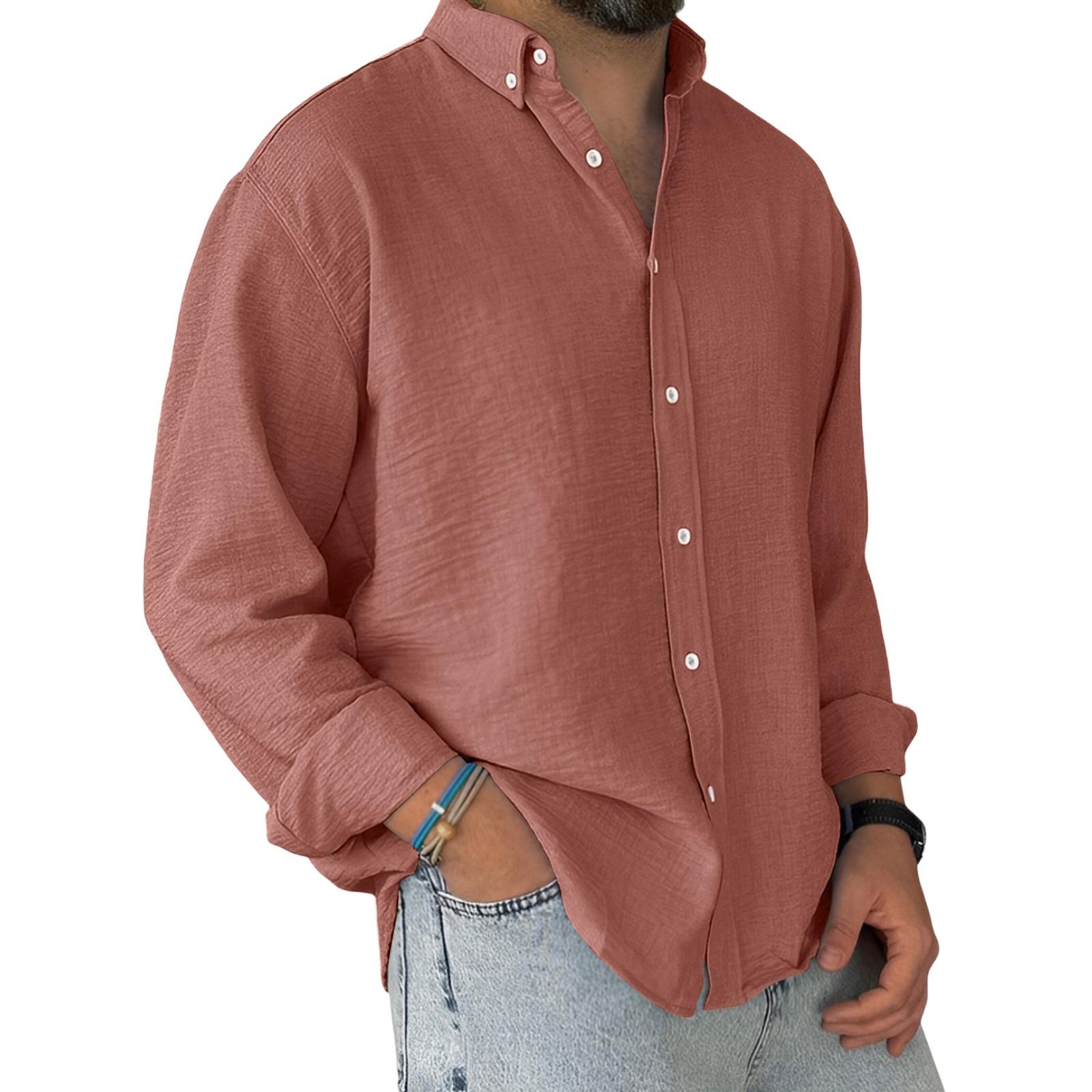 

Мужская свободная классическая рубашка с лацканами и несколькими карманами, промышленная рабочая рубашка-топ XXXXL розовый