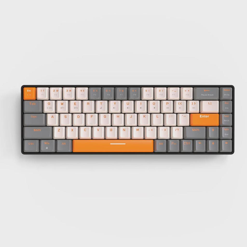 Clavier mécanique sans fil Bluetooth double mode Free Wolf K68, couleur personnalisée, touches de jeu remplaçables à chaud.