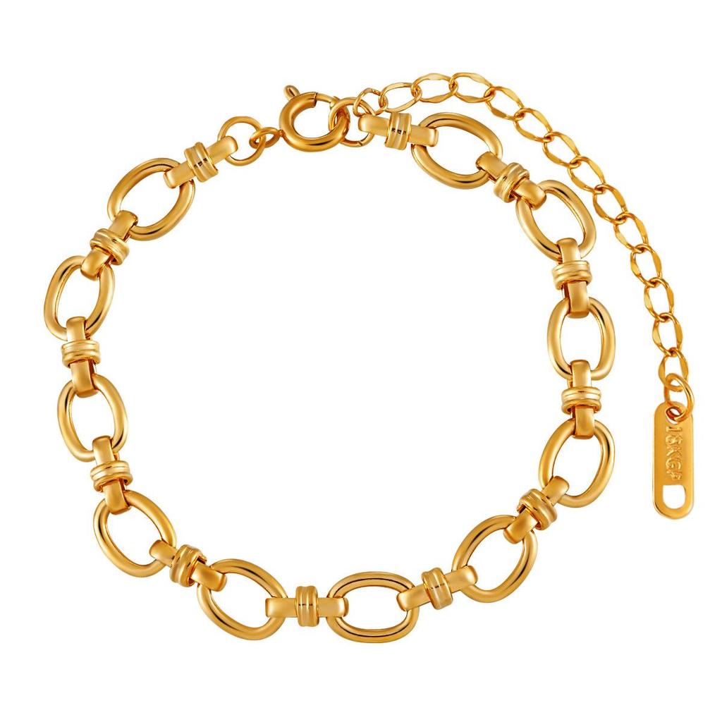 European & American Fashion: Cool Style Thick Chain Titanium Steel Bracelet Necklace, Women's High-End Light Luxury Jewelry