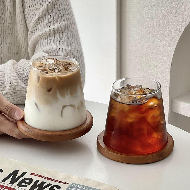 Transparent Glass Cup Milk Tea Coffee Cups Creative Water Bottle Coffee Cups Drinkware Cup Whiskey Glass Coffee Mug Kitchen
