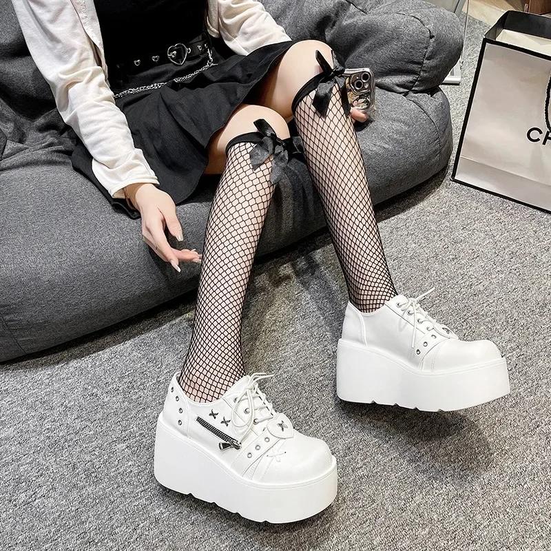 Modă 9CM Stil Punk Gotic Pantofi cu Toc pentru Femei Nouă Talpă Brand Pantofi cu Platformă Toc Pană Petrecere Cosplay Designer Pantofi Lolita Mărime Mare 42