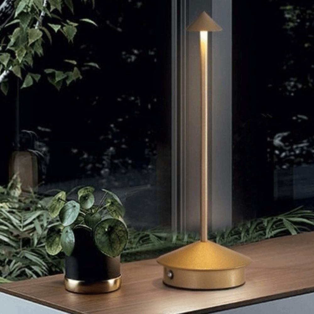 Cone Head Design LED Table Lamp Touch Control 3 Color Lights Bedside Ambient Light Dimming Rechargeable Night Lights Bar Decor