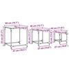 VidaXL Nesting Coffee Tables 3 Pcs Clear Glass Top Steel, Nesting Table, Modern Nesting Table, Table 845986