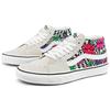 Vans Sk8 Dämpfung Strapazierfähig Leicht Atmungsaktiv Mid-Top Skateschuhe Damen Sneaker Weiß Grau Floral VN0A3WM340G