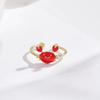 925 Silver Crab Ring: Women's Trendy Open Design with Cute Pincer Accents - Perfect for the Fashionable Trendsetter