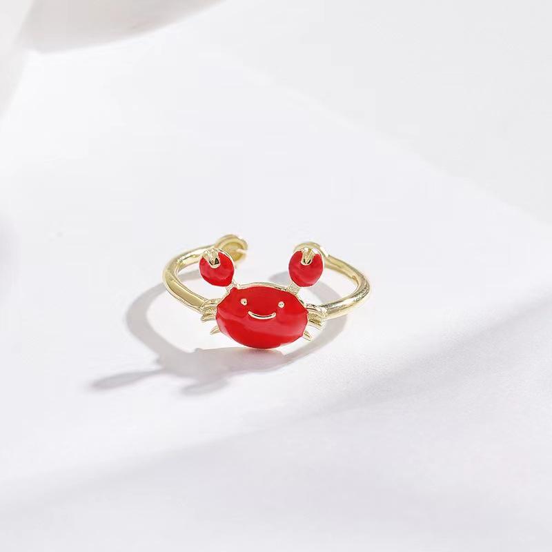 925 Silver Crab Ring: Women's Trendy Open Design with Cute Pincer Accents - Perfect for the Fashionable Trendsetter