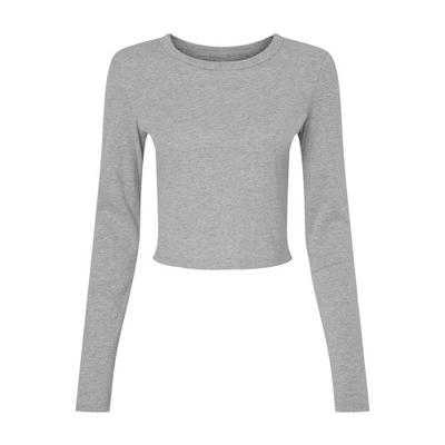 Womens/Ladies Long-Sleeved Crop Top
