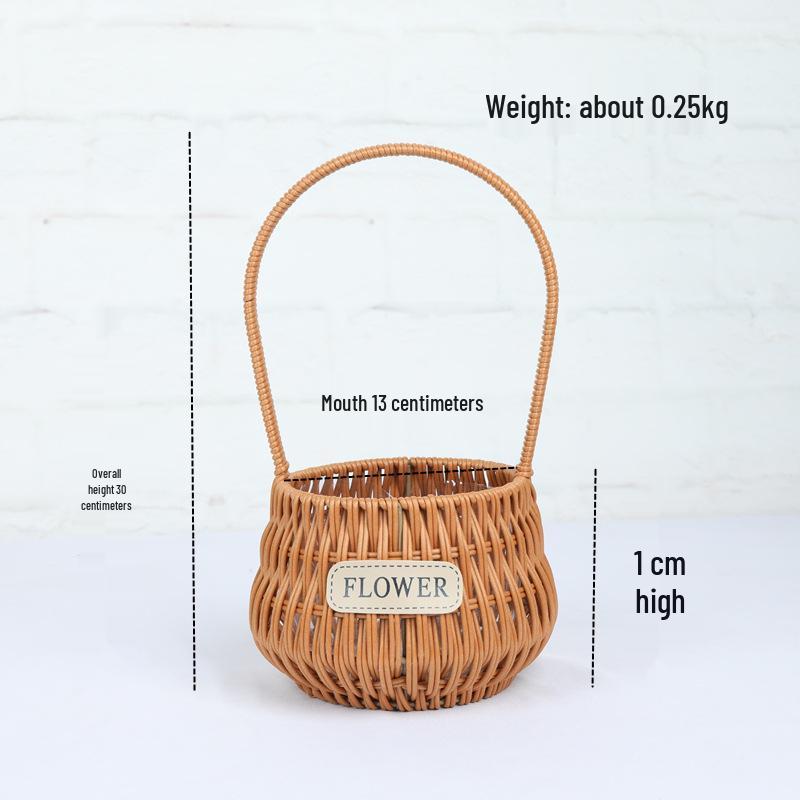 Valentinstag Handgefertigter Rattan Picknick- und Blumenkorb für Hochzeiten und Heimdekoration