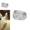 Floral Crystal Inlaid Copper Ring In Thai Silver For Women Size 6-10