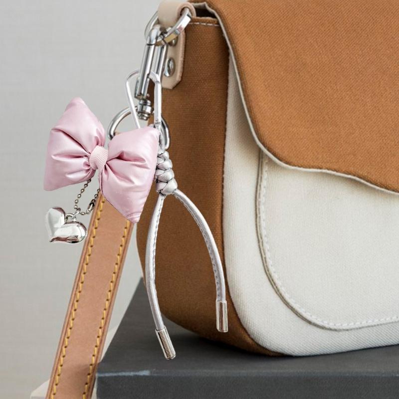 Stylish Heart Bowknot Keychain Pendant Suitable for Women's Handbags Phone Case Purses Adding Style to Your Accessories