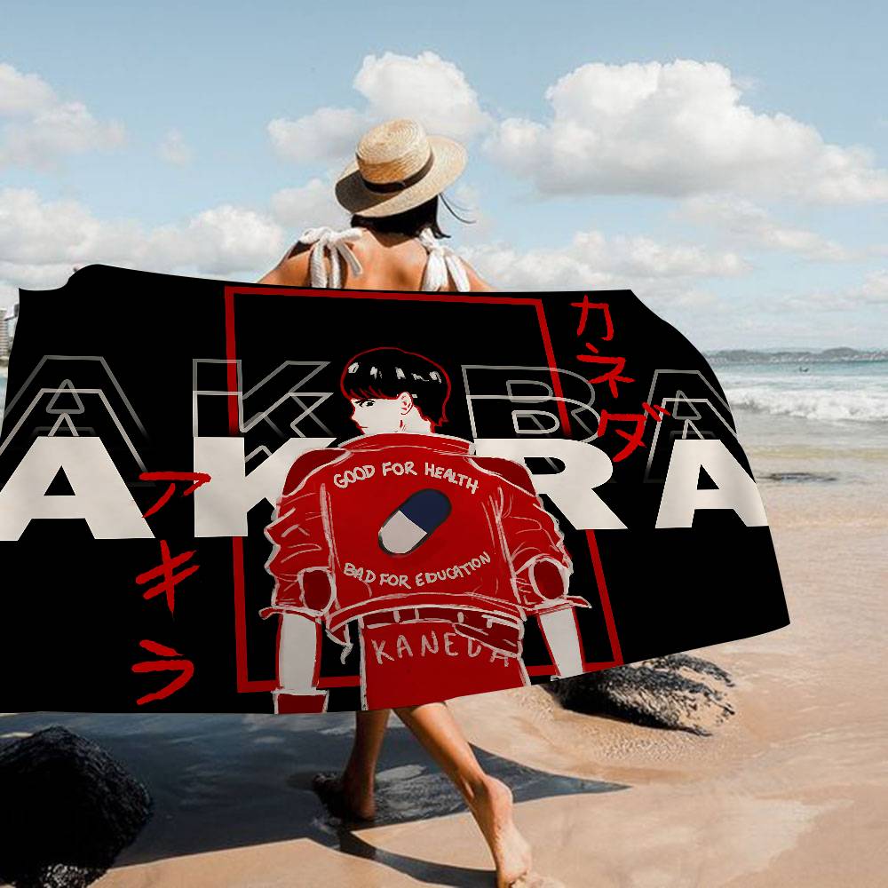 Superpower Energy Body A-akira Anime Bath Towel Microfiber Soft Water Absorbing Breathable For Kids Decorative Beach Towel