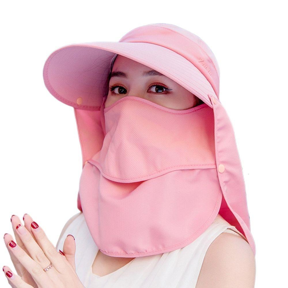Women Breathable Detachable UV Protection Beach Cap Shade Hat Sunshade Sun Hat Fisherman Cap