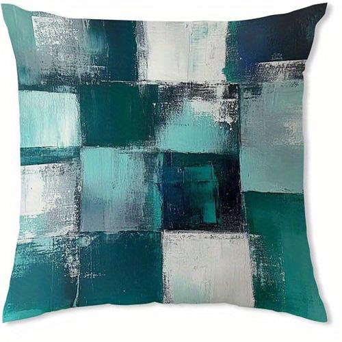 Home Decor Abstract Geometric Square Pattern Pillow Covers Pattern Cushion Cover Suitable for Sofa Bedroom Car Pillow Cover