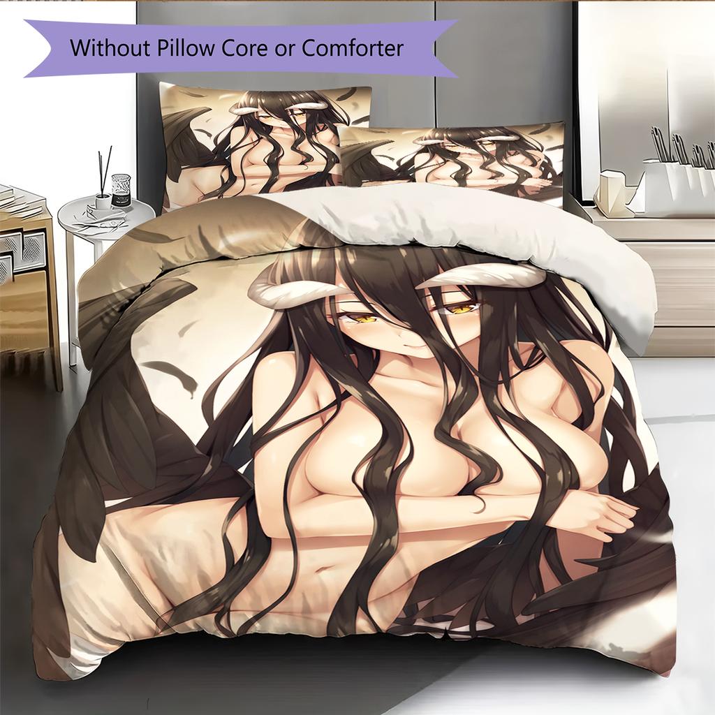 Set Copripiumino Trapuntato con Motivo Anime Federe Decorazione Casa Regalo di Compleanno (1 * copripiumino + 2 * federa, senza nucleo)