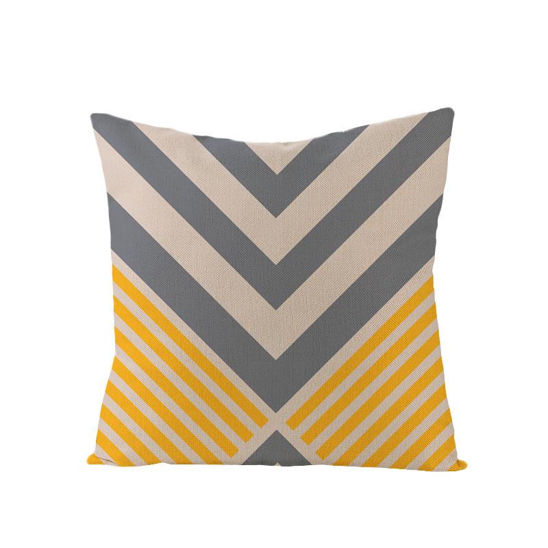 Modern Minimalist Style Linen Pillowcase Household Goods Soft-decorative Sofa Pillowcase Geometric Abstract Pillowcase
