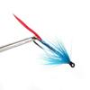 Bimoo 4# Blue Red Silver-Butcher Fly Rooster Hackle Realistic May Fly Adult Nymph for Trout Grayling Fishing Lures