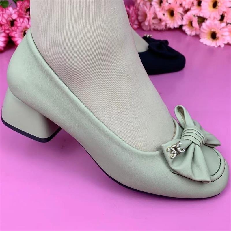 Single shoes women's 2025 new soft leather autumn soft surface soft sole women's shoes thick heel square head leather shoes women's fashion mother sh
