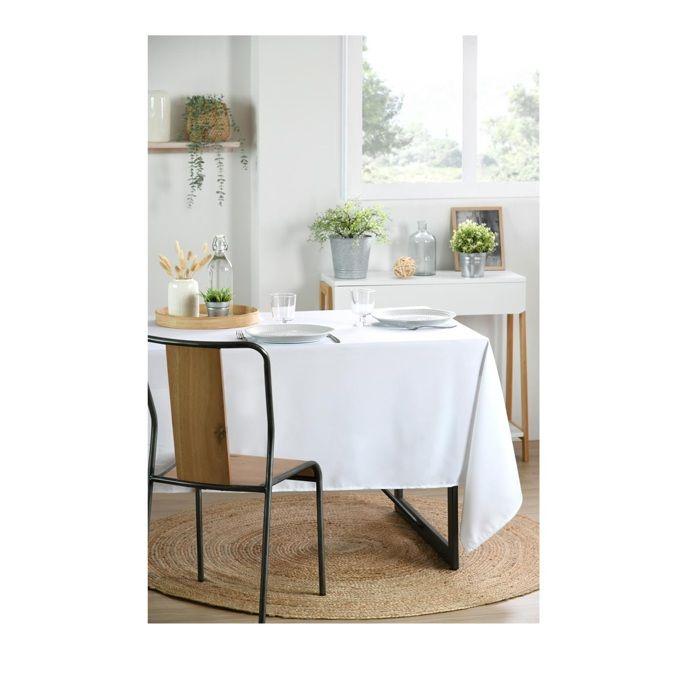 Nappe - Rectangulaire - 145 x 200 cm - 100% Polyester - Blanc
