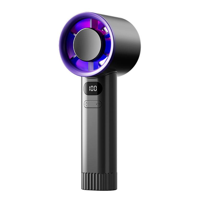 Cross-Border 2025 Handheld USB Fan: High-Speed, 100-Speed Stepless, Digital Display, Powerful Small Wind Cannon