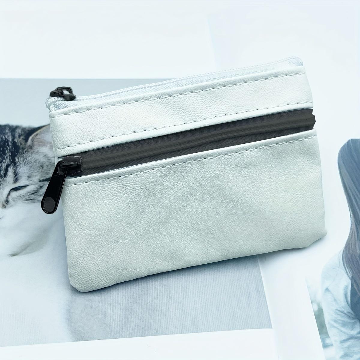 

Мини кошелек для монет из ПУ кожи, однотонный дорожный чехол на молнии, портативный держатель для кредитных карт