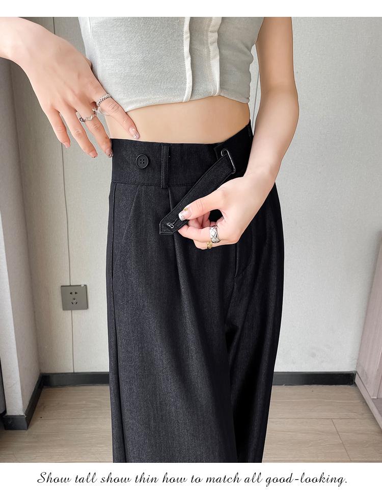2025 Women's Summer High-Waist Tencel Ice Silk Wide-Leg Pants