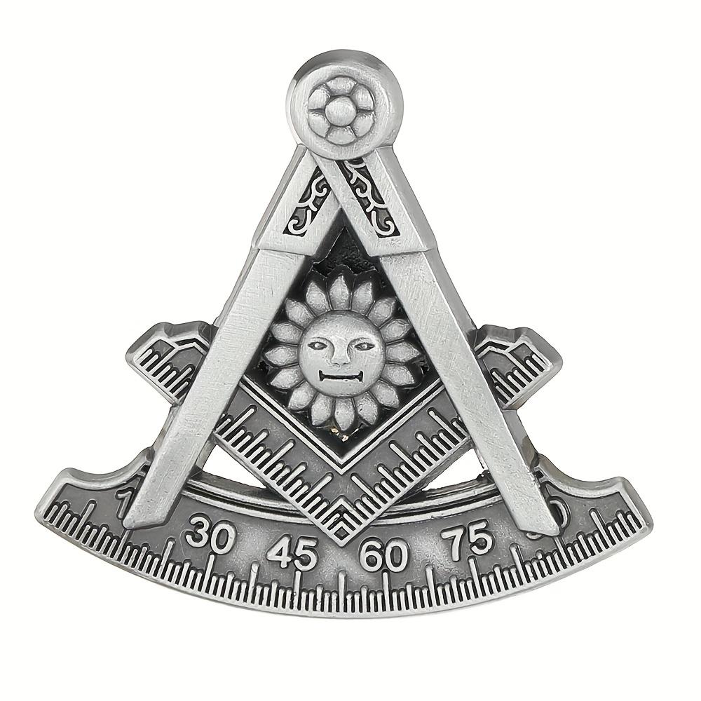 A Stylish and Minimalist Freemason Brooch, Alloy Electroplated Enamel Brooch, Clothing and Bag Accessory, a Gift for Someone