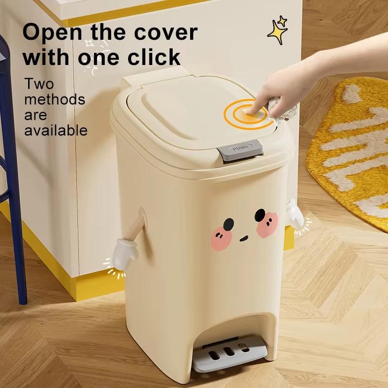 UFORU Creative Trash Can Household Advanced Sense Large Capacity Kitchen Living Room Press Pedal Double Open Trash Can