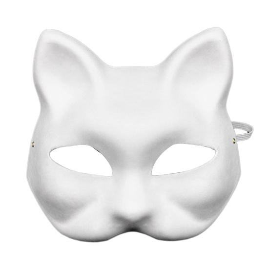 20 Pcs Face Cushion Kit Fox Cat Face Cushion DIY Halloween Masquer Set with Paint And Brush Make-up Party Prop for Dancing Party