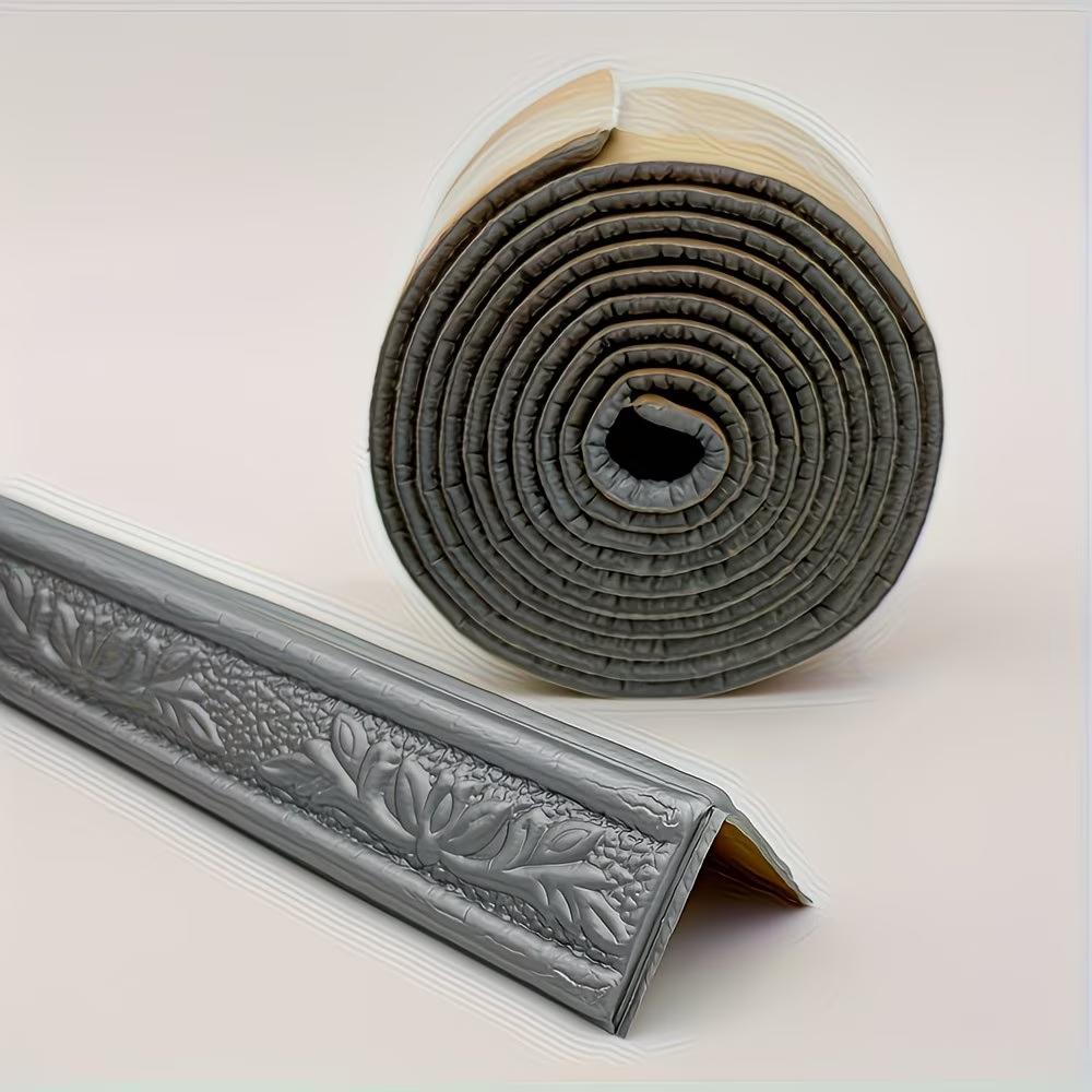 

1PC 2.3m/90.55inch Skirting Border Foam Tiles Sticker Waterproof Moisture-proof Self-adhesive Waistline Ceiling Frame Wall Decor 2.3m сірий колір