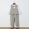 Boys' Suit British Gentleman Striped Suit Flower Boy Baby Birthday Dress Children's Host Piano Performance Outfit