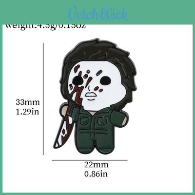 Creative Cartoon Halloween Series Brooch Scary Dark Metal Badge With Screaming Chainsaw Clown