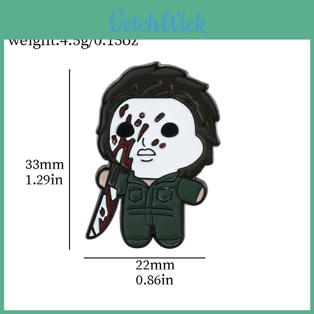 Creative Cartoon Halloween Series Brooch Scary Dark Metal Badge With Screaming Chainsaw Clown